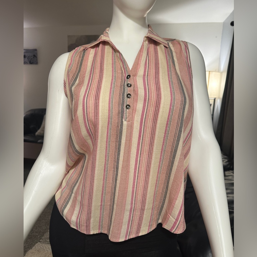 NWT Maurice’s Striped Sleeveless Top - Pink and Cream